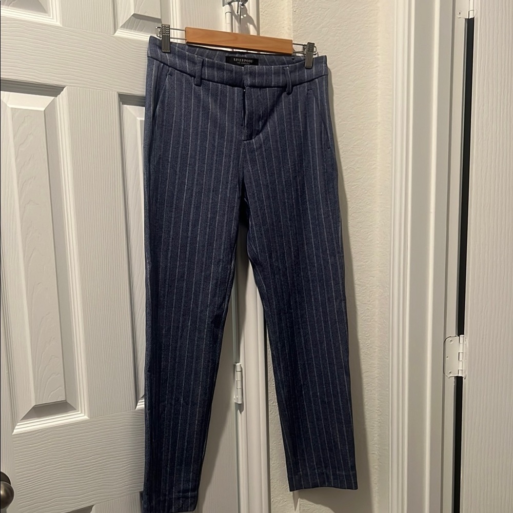 Liverpool Blue Straight Leg Pants